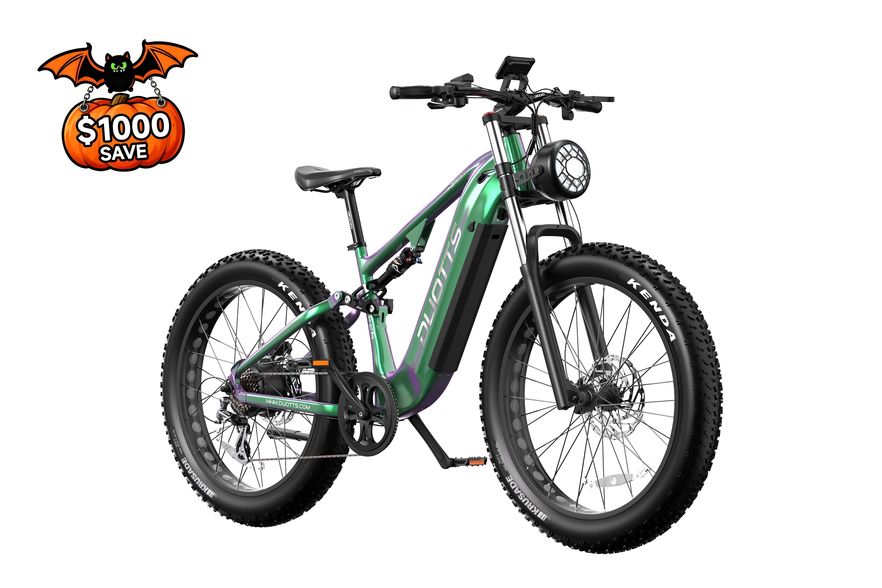DUOTTS E26 Electric Bike-Green Purple