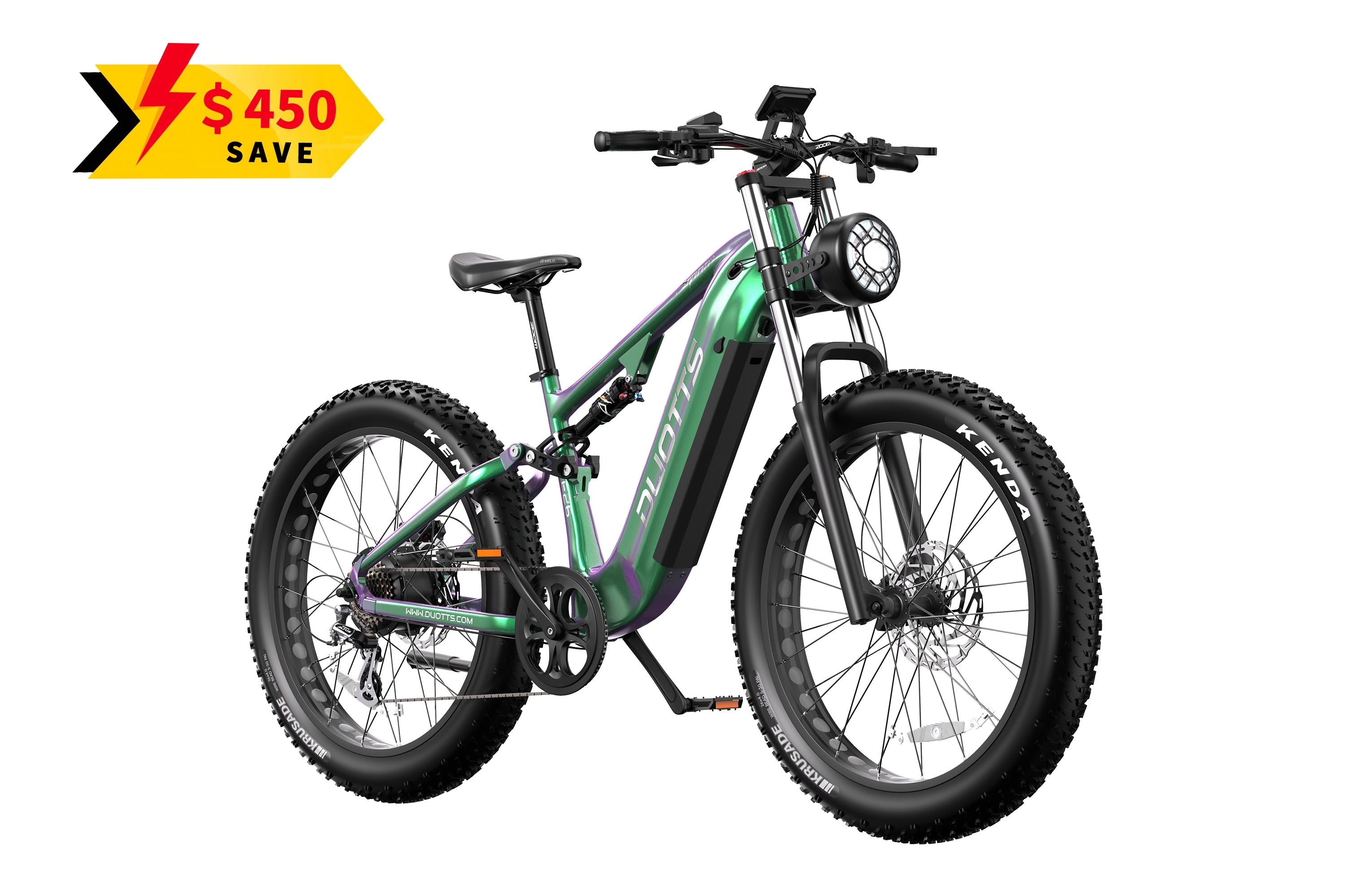 DUOTTS E26 Electric Bike-Green Purple