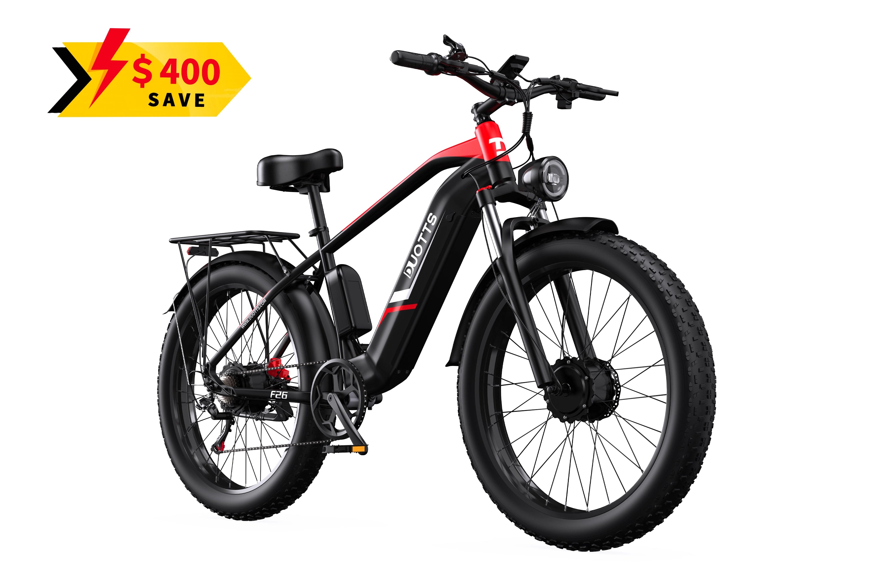 DUOTTS F26 Electric Bike-Black Red