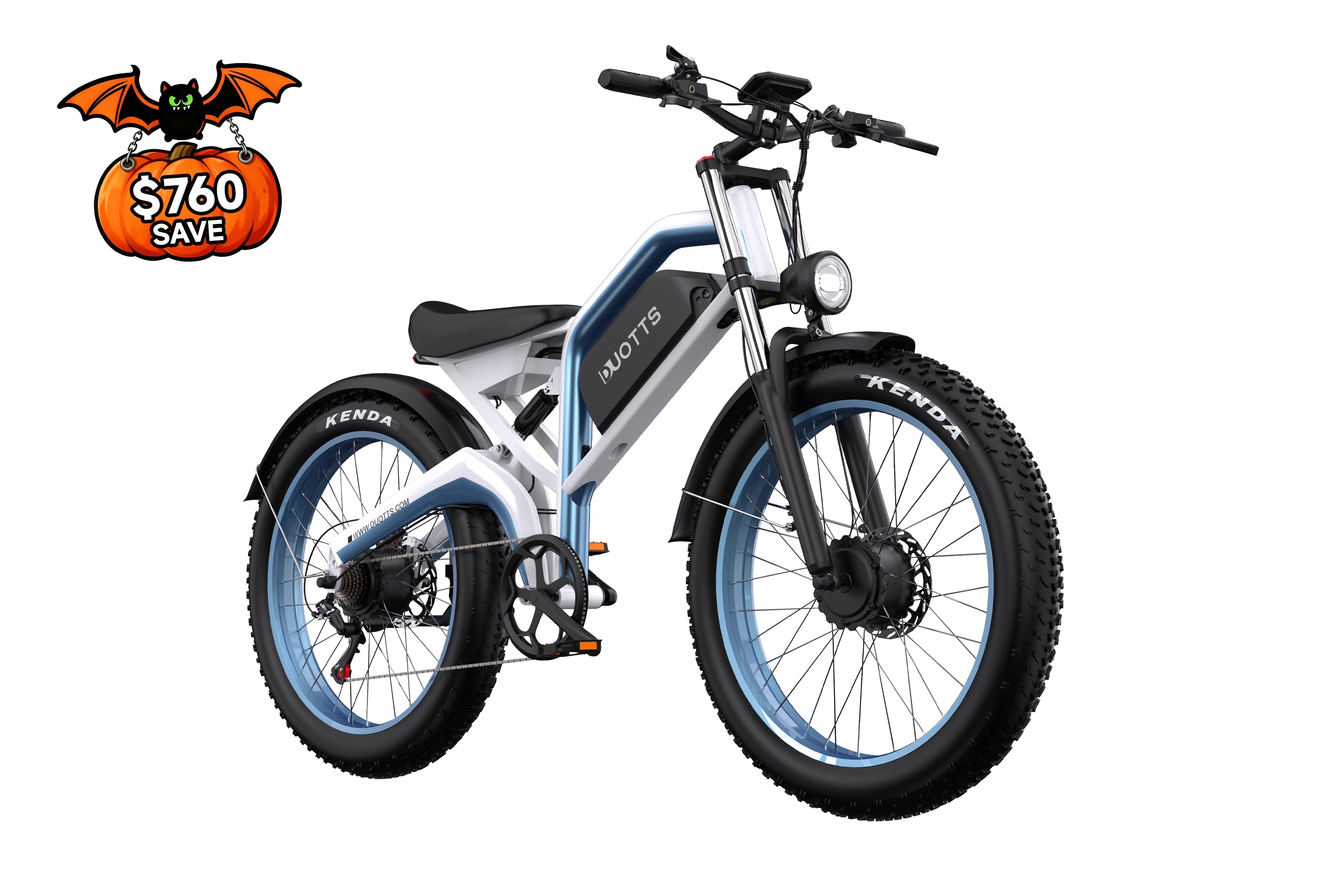 DUOTTS N26 Electric Bike-White Blue